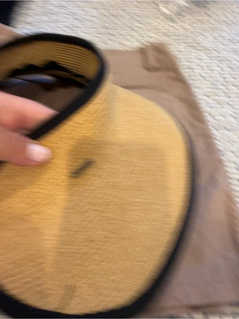 Sun n’ sand Straw Visor with Black Trim